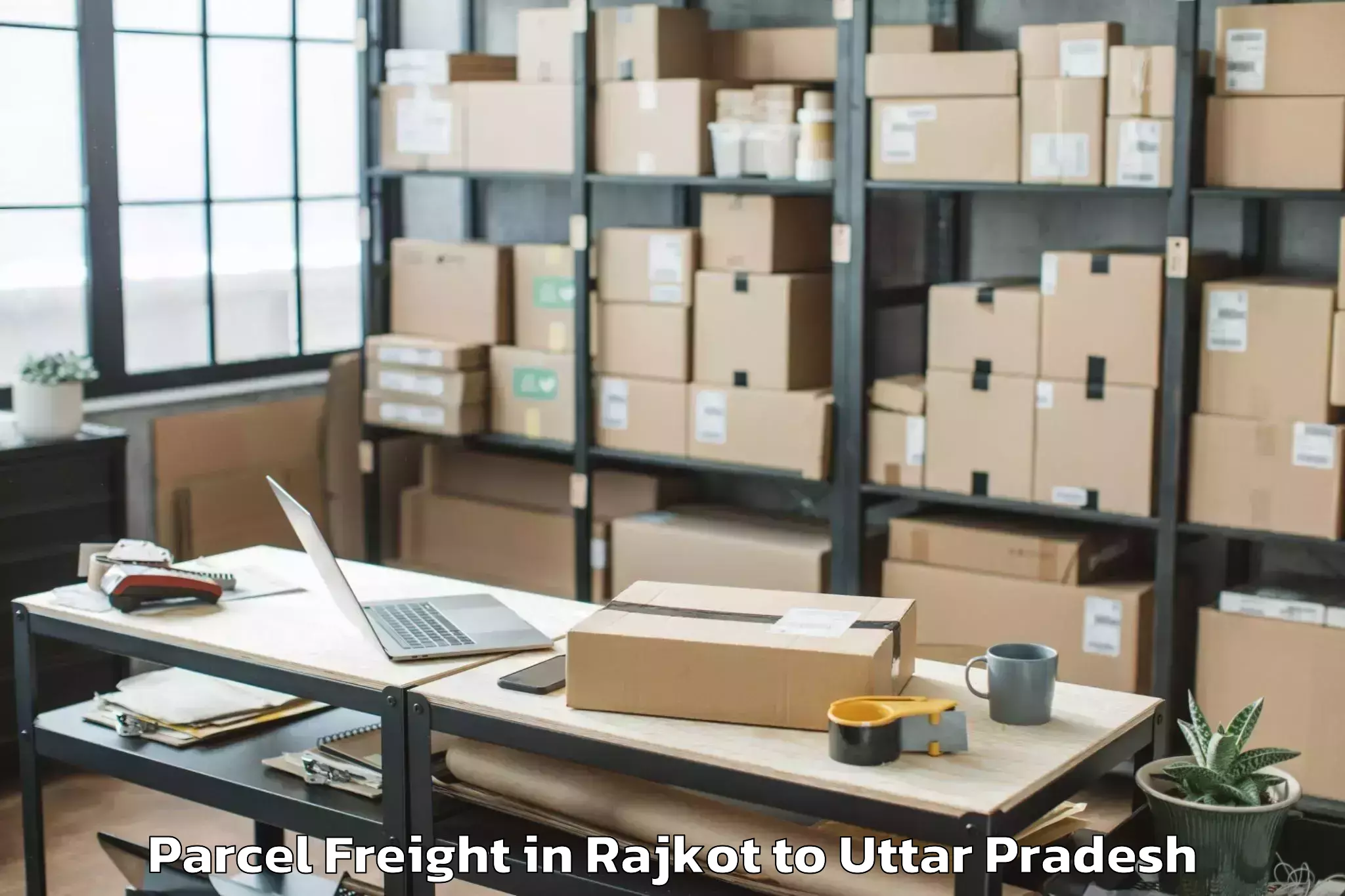 Book Your Rajkot to Sikandra Rao Parcel Freight Today